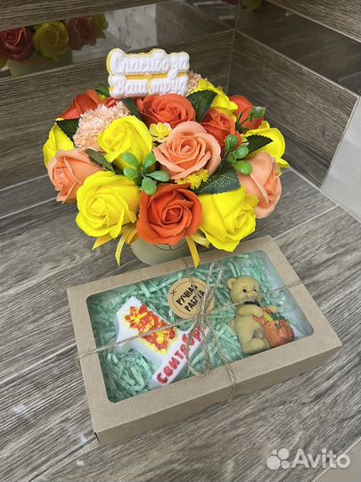 Букет из мыльных роз