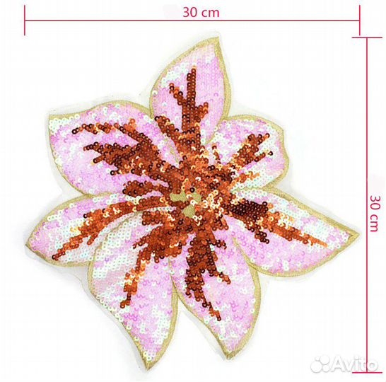 Термонаклейка пайетки, розово-терракотовая