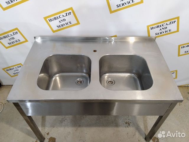 Ванна моечная 2х секц. Цельнотянутая 120х70х85