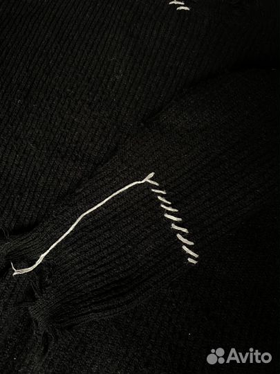 Рванный свитер черный унисекс оверсайз yk2