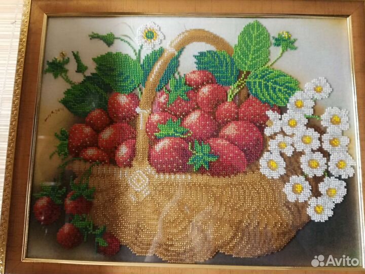 Картины из бисера с рамой