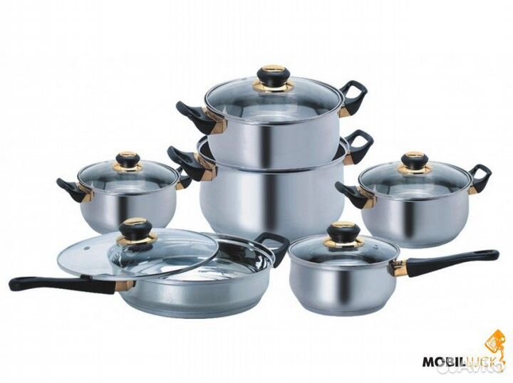 Набор посуды кастрюль Новый нержавеющая сталь