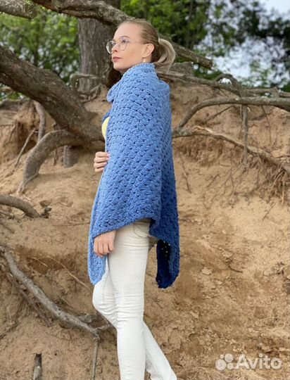 Шаль платок вязанный ручной работы
