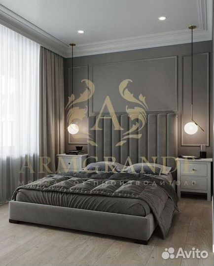 Кровать с мягким изголовьем от производителя