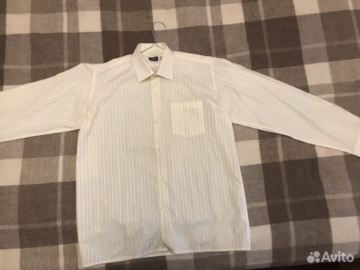 Рубашка для подростка белая, рост 164 с длинным