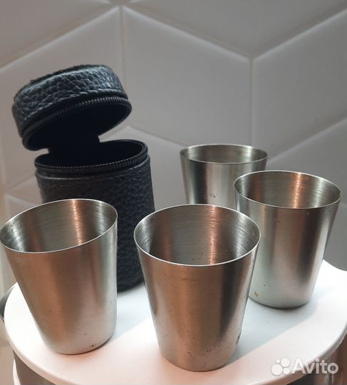 Дорожные стопки в кожаном чехле ретро