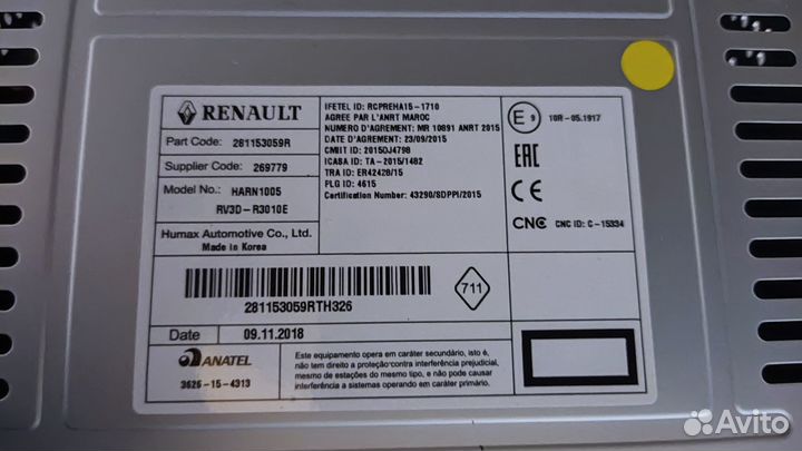 Магнитола Renault 281153059R