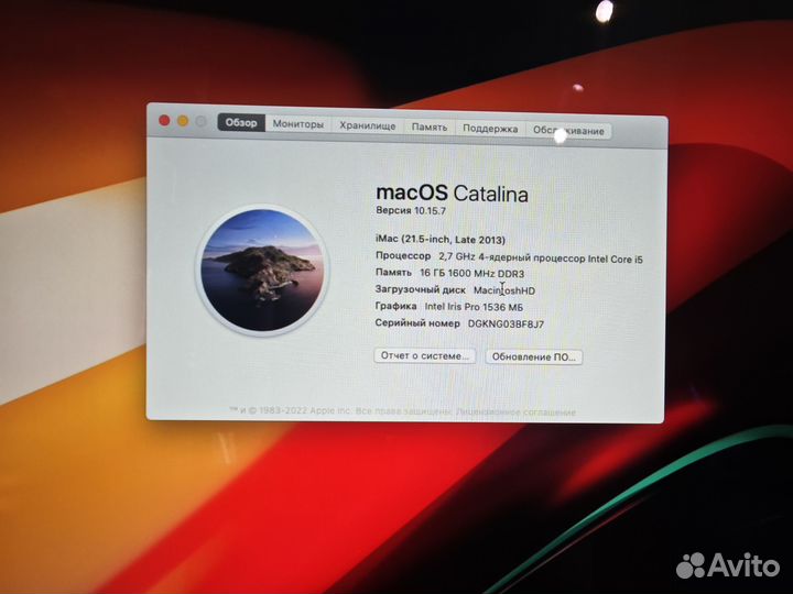 Моноблок Apple iMac 21.5 Core i5 256 SSD + 1TB HDD