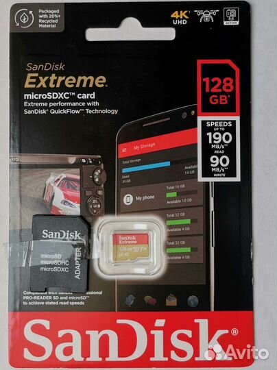 Карта памяти SanDisk Extreme microsdxc 128 гб