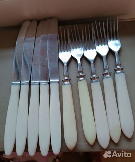 Вилки с костяной ручкой 5 шт, СССР