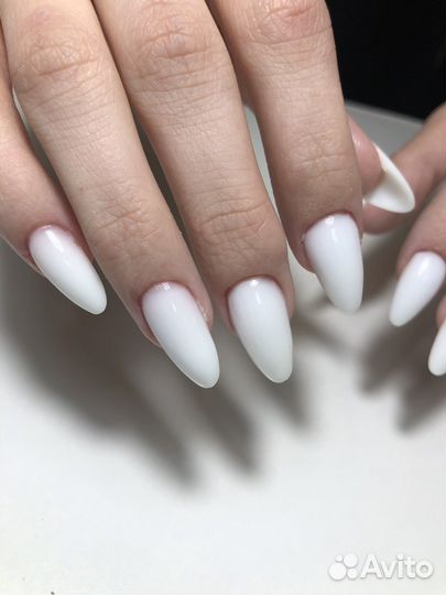 Маникюр гель-лак наращивание ногтей