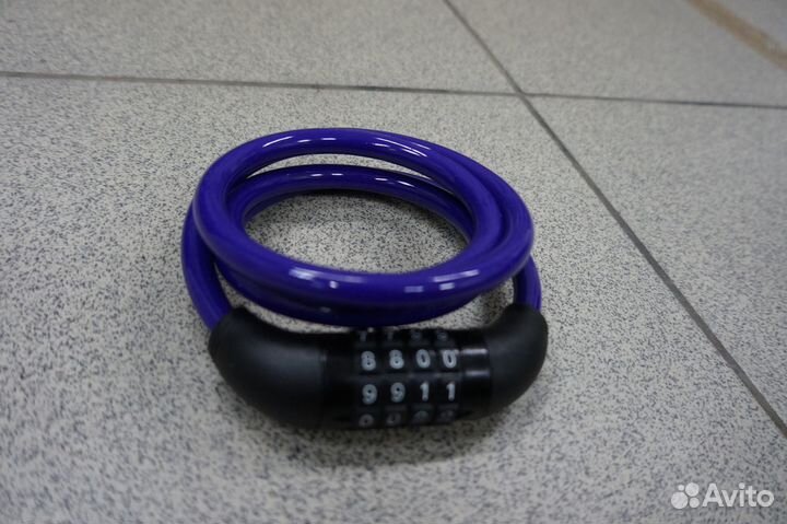 Противоугонный кодовый трос TopRace12х1200мм фиоле