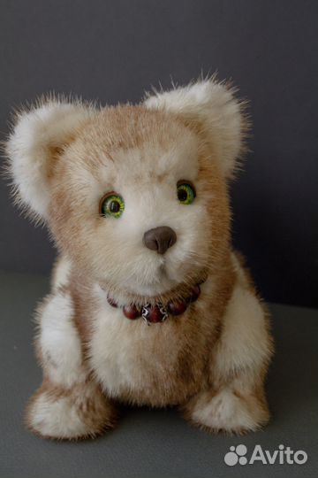 Щенок из натуральной норки. Интерьерная игрушка