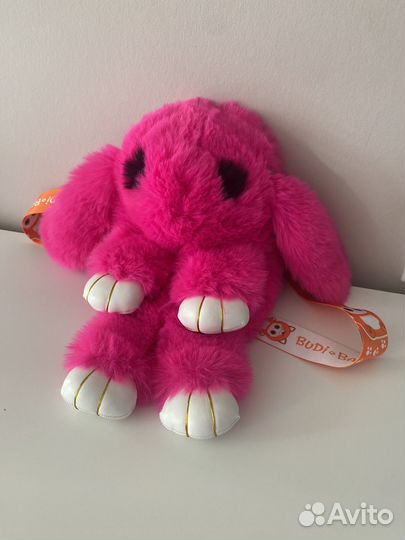 Мягкая игрушка рюкзак заяц меховой