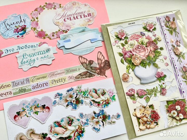 Высечки 3 вида; Наклейки 4 вида; Бумага США