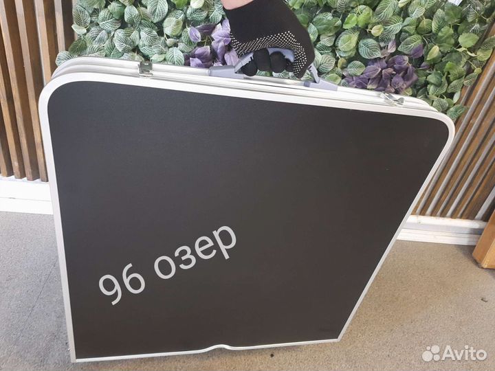 Стол складной чёрный 120 см с табуретами