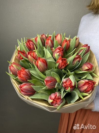 Цветы Тюльпаны пионовидные с доставкой