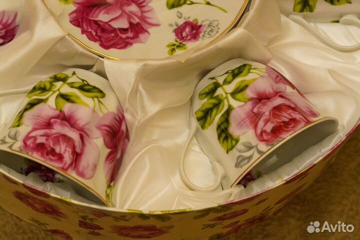 Набор чайный 12 предметов Пионы в коробке