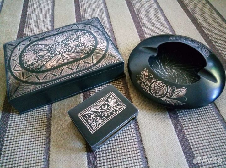 Спичечница Пепельница Сигаретница Табачный набор