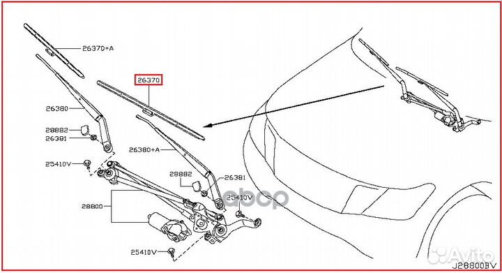 Щетка стеклоочистителя 600мм лев infiniti: QX56