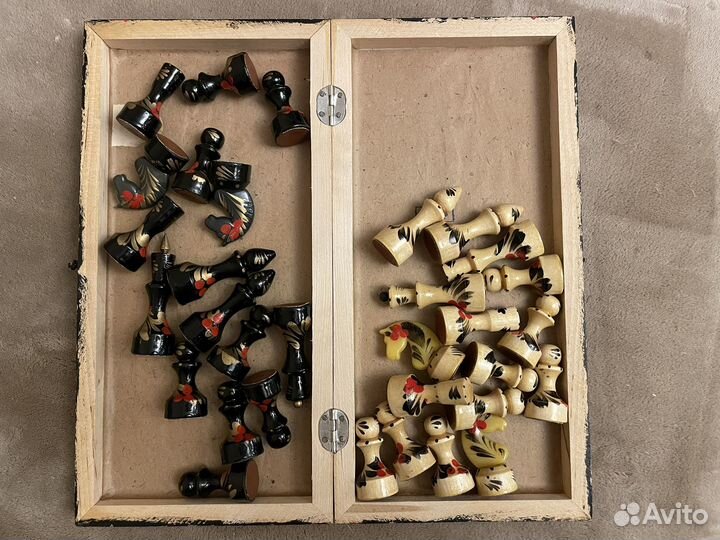 Шахматы расписные лаковые сувенирные СССР