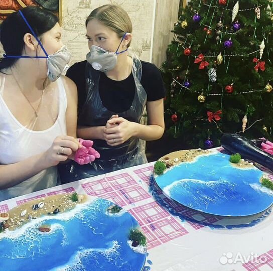 Мастер класс по эпоксидной смоле и Флюид арт