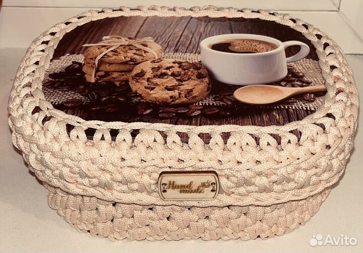Вязаные корзинки ручной работы