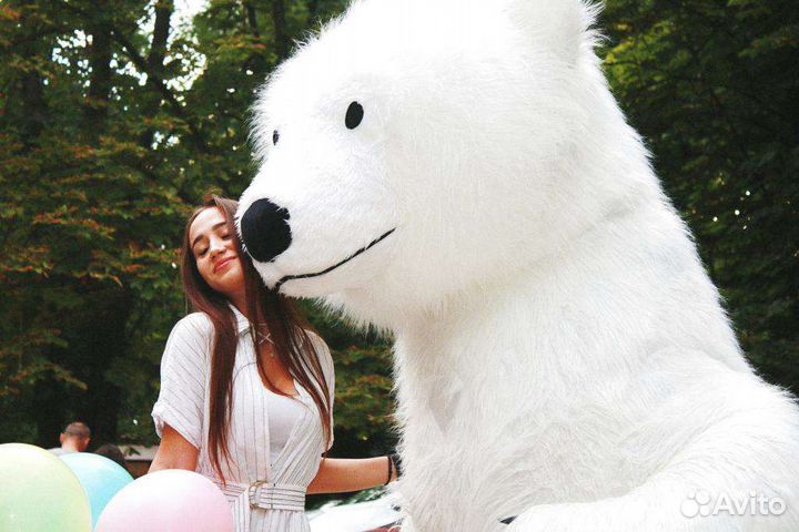 Белый мишка Поздравление (аниматор)