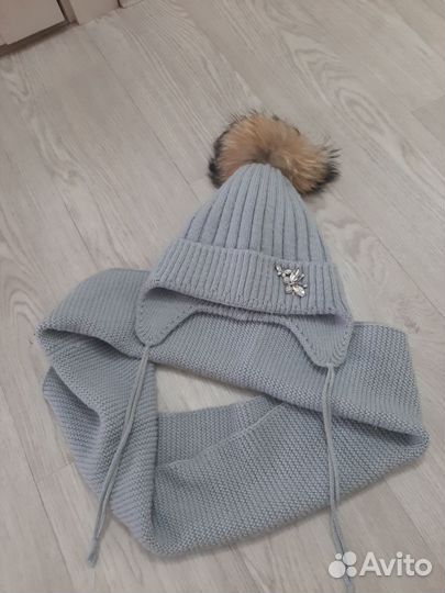 Комплект шапка и снуд для девочки
