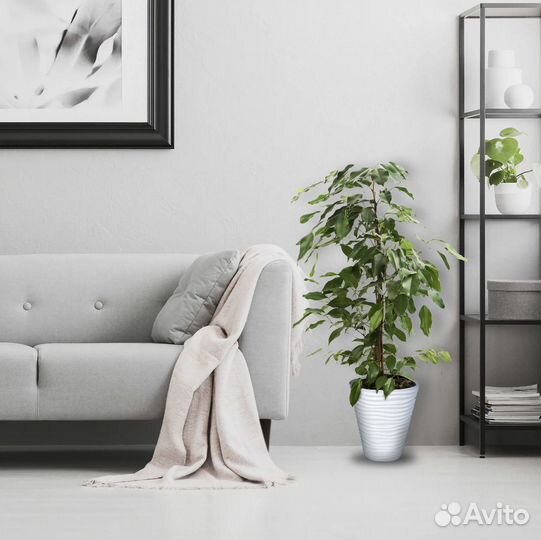 Кашпо Idea Дюна 34 h38.5 см v19.5 л пластик белый