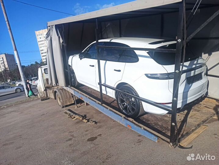 Закрытый эвакуатор. Выгрузка авто