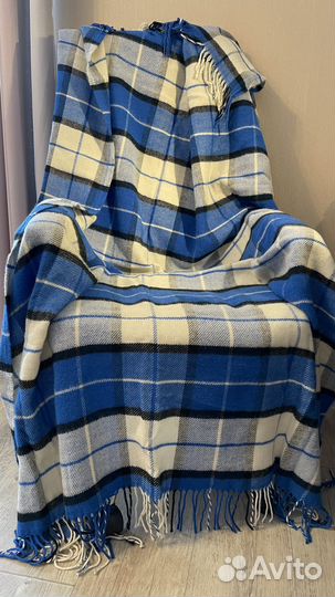 Плед синий белый черный 140х200