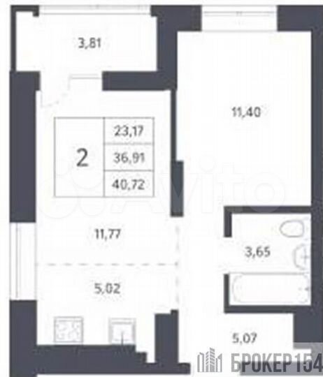 1-к. квартира, 36,9 м², 15/21 эт.