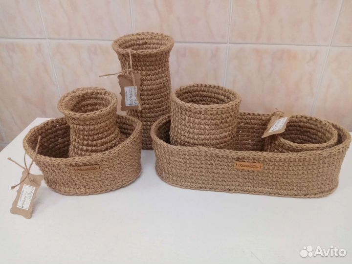 Набор корзин из джута