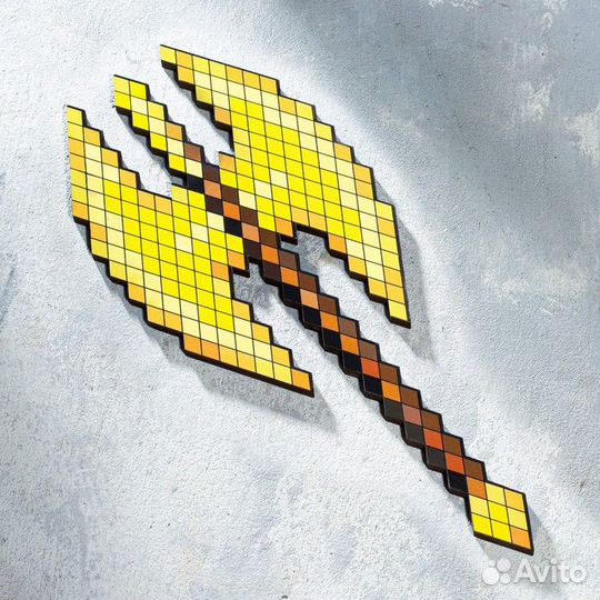 Сувенир деревянный топор берсерка Пиксель 37см