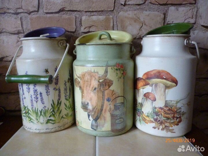 Бидон. Декупаж