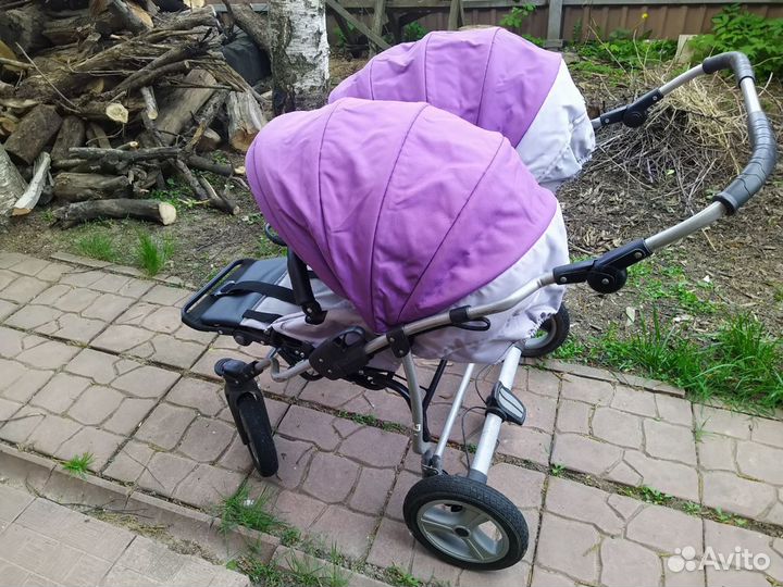 Коляска для двойни 3 в 1 микадо