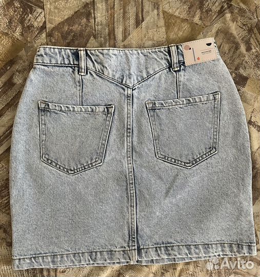 Джинсовая юбка миди 44