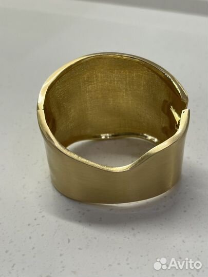 Браслет кафф под золото широкий