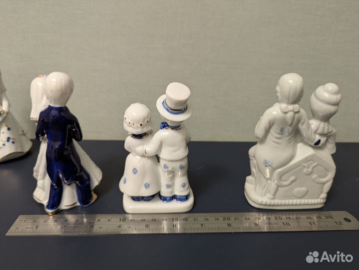 Фарфоровые статуэтки Парочки Кобальт