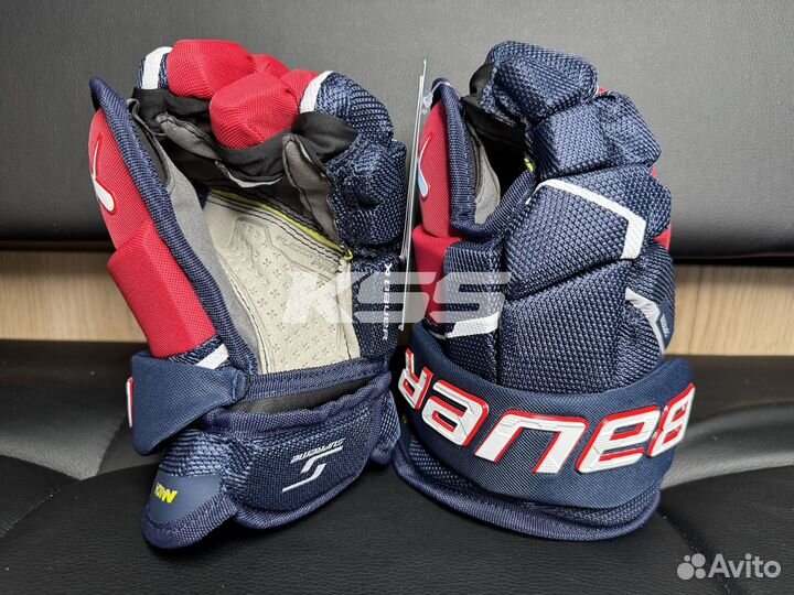 Хоккейные краги Bauer Supreme Mach Blue-Red