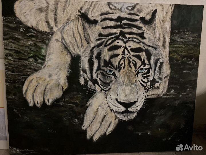 Картина тигра ручной работы