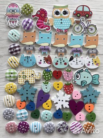 Бусины, пуговицы много
