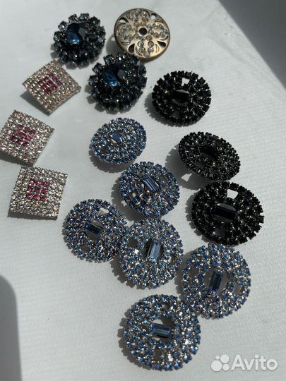 Винтажные пуговицы с кристаллами swarovski