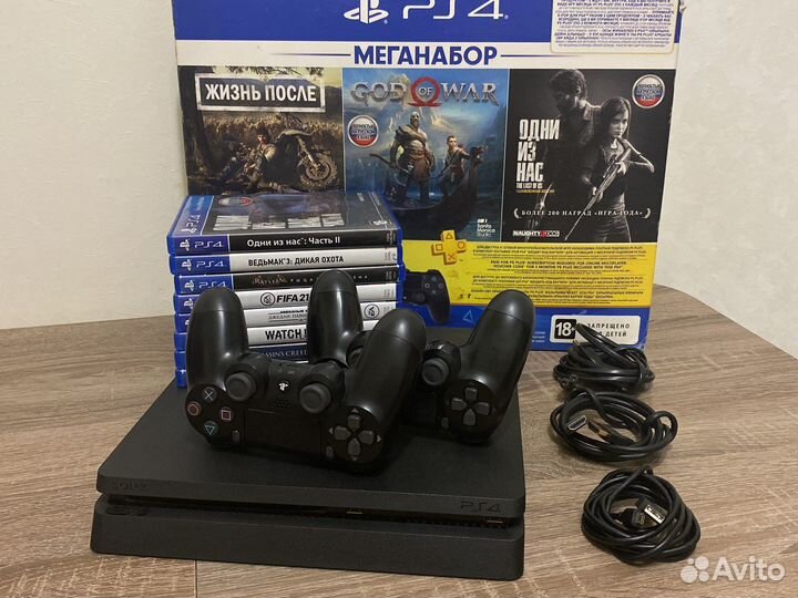 Sony playstation 4 slim 1тб с играми