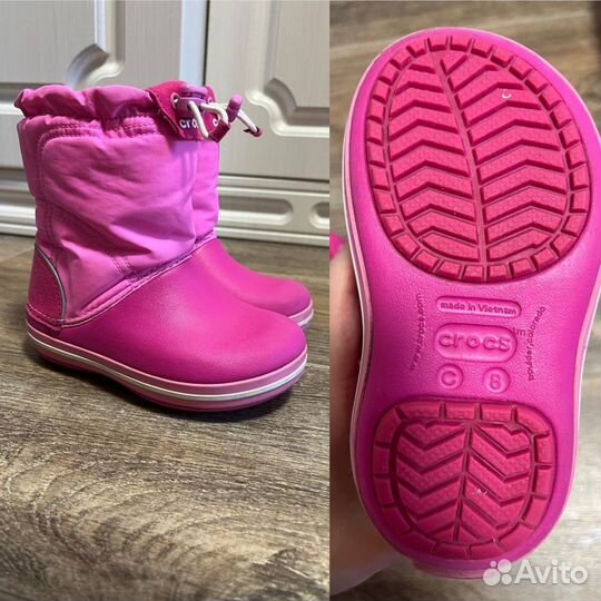 Резиновые сапоги crocs для девочки