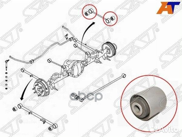 Сайлентблок задней продольной тяги ssang yong K