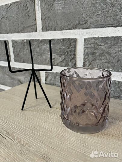 Подсвечники стеклянные на подставке