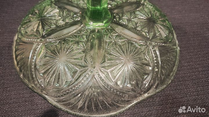 Ваза фруктовница конфетница на ножке. Цветное стек