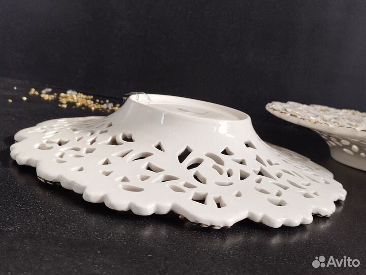 Тарелка панно 36см Каподимонте винтаж Италия